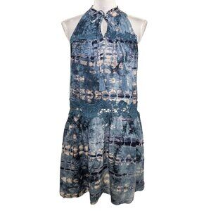 Callie Mac Blue Halter Mini Sundress Women’s Medium Casual Summer